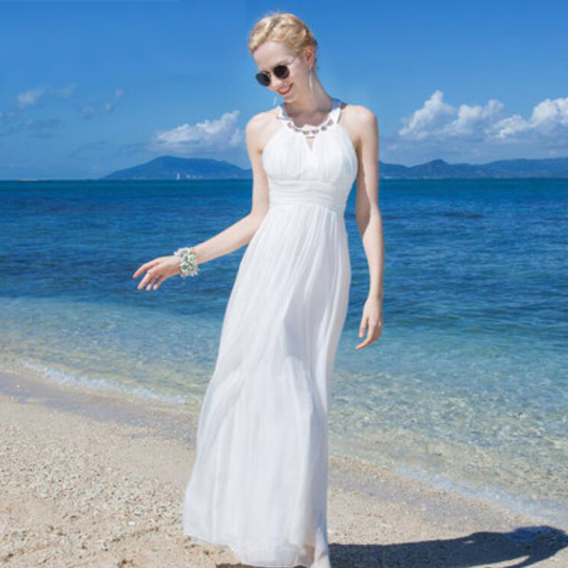 Women 100 Silk dress Beach dress 100% Natural Silk Solid White dress Holiday summer dresses